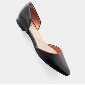 J. Jill Elegant Black D'Orsay Buttery Soft Leather Pointed Toe Slip On Flats 9.5